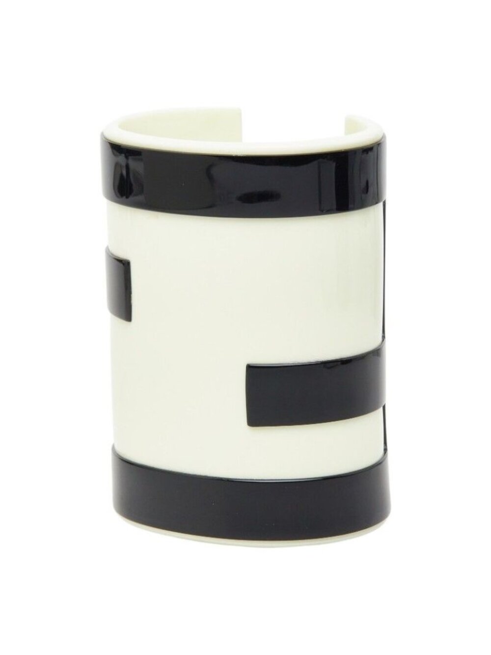 Fendi FF Logo Bracelet Bangle White Ivory Black Plastic